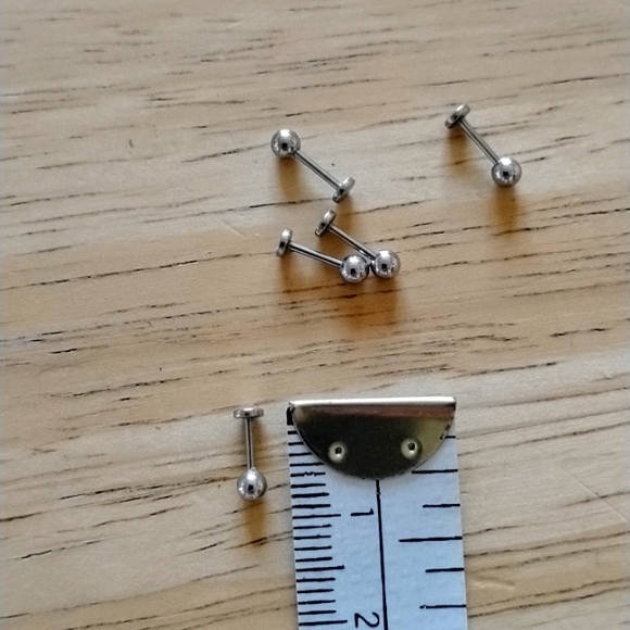 18g Surgical Steel Flat Back Stud Earrings - Picture 2 of 3